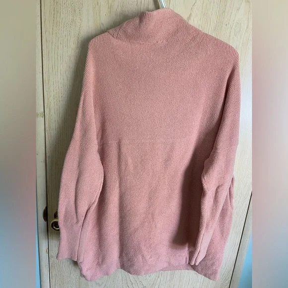 Free People Ottoman Slouchy Tunic Sweater Pink Sun Sand Medium - Picture 11 of 13